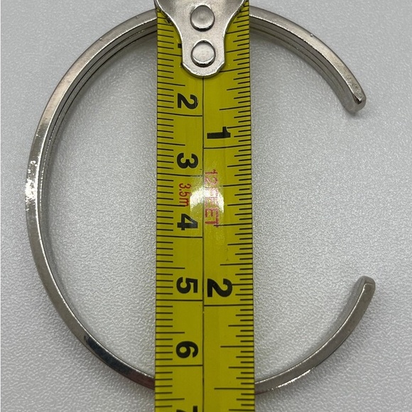 A Smart Unbranded Triple Banded 10K GP White Gold Cuff Bracelet - Picture 8 of 9